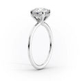 Oval Lab-Grown Diamond Twisted Solitaire Hidden Halo Engagement Ring