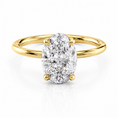 Oval Lab-Grown Diamond Twisted Solitaire Hidden Halo Engagement Ring