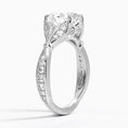 Oval Moissanite Floral Openwork Cathedral Engagement Ring