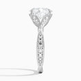 Oval Moissanite Floral Openwork Cathedral Engagement Ring