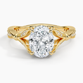 Oval Moissanite Floral Openwork Cathedral Engagement Ring