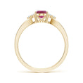 Oval Pink Tourmaline with Moissanite Accents Split Shank Engagement Ring