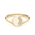 Oval Shape Curved Pavé Moissanite Men’s Signet Ring
