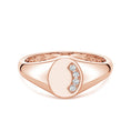Oval Shape Curved Pavé Moissanite Men’s Signet Ring