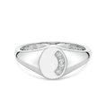 Oval Shape Curved Pavé Moissanite Men’s Signet Ring