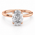 Oval Lab-Grown Diamond Petal Prongs Solitaire Engagement Ring