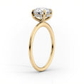Oval Lab-Grown Diamond Solitaire Hidden Halo Engagement Ring