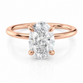 Oval Lab-Grown Diamond Solitaire Hidden Halo Engagement Ring