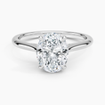 Load image into Gallery viewer, Oval Cut Hidden Halo Moissanite Engagement Ring