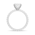 Load image into Gallery viewer, Oval Cut Moissanite Engagement Ring With Eternity Pavé Band