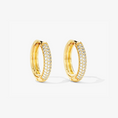 Load image into Gallery viewer, Bold Lab Diamond Pave Huggie Hoop Earrings