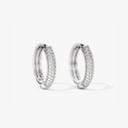 Load image into Gallery viewer, Bold Lab Diamond Pave Huggie Hoop Earrings