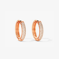 Load image into Gallery viewer, Bold Lab Diamond Pave Huggie Hoop Earrings