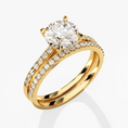 Load image into Gallery viewer, Pavé Set Round Cut Moissanite Engagement Ring Bridal Set