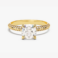 Load image into Gallery viewer, Pavé Set Round Cut Moissanite Engagement Ring with Milgrain Knife Edge