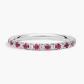 Load image into Gallery viewer, Pavé Ruby Gemstone and Moissanite Wedding Band-1.5 mm