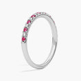 Load image into Gallery viewer, Pavé Ruby Gemstone and Moissanite Wedding Band-1.5 mm