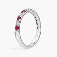 Load image into Gallery viewer, Pavé Ruby and Moissanite Wedding Band-2.2 mm