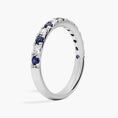 Load image into Gallery viewer, Pavé Sapphire and Moissanite Wedding Band-2.2 mm