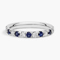 Load image into Gallery viewer, Pavé Sapphire and Moissanite Wedding Band-2.2 mm