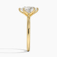 Pear Cut Petal Prong Solitaire Moissanite Engagement Ring