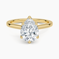 Pear Cut Petal Prong Solitaire Moissanite Engagement Ring