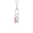 Pear Cut Pink Tourmaline Pendant with Moissanite Accent Teardrop Necklace