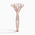 Pear Moissanite Floral Openwork Cathedral Engagement Ring