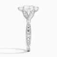 Pear Moissanite Floral Openwork Cathedral Engagement Ring