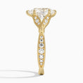 Pear Moissanite Floral Openwork Cathedral Engagement Ring