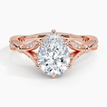 Pear Moissanite Floral Openwork Cathedral Engagement Ring