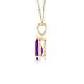 Pear-Shaped Amethyst Solitaire Pendant Necklace
