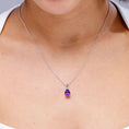 Pear-Shaped Amethyst Solitaire Pendant Necklace