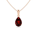 Pear-Shaped Garnet Solitaire Pendant Necklace