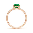 Pear-Shaped Lab-Created Emerald with Moissanite Chevron Engagement Ring