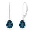 Pear-Shaped Lab-Grown Alexandrite Drop Earrings