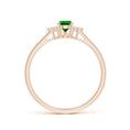 Pear Solitaire Lab Emerald with Trio Moissanite Accents Promise Ring