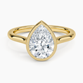 Load image into Gallery viewer, Pear Cut Bezel Moissanite Engagement Ring