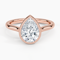 Load image into Gallery viewer, Pear Cut Bezel Moissanite Engagement Ring