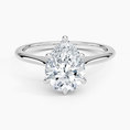 Pear Cut Hidden Halo Moissanite Engagement Ring