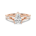 Load image into Gallery viewer, Pear Shaped Split-Shank Moissanite Engagement Ring