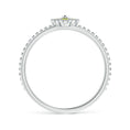 Peridot Four-Leaf Clover with Beaded Shank Promise Ring – 1.6 mm