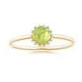 Peridot Solitaire with Beaded Halo Promise Ring – 1.6 mm