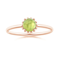 Peridot Solitaire with Beaded Halo Promise Ring – 1.6 mm