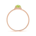 Peridot Solitaire with Beaded Halo Promise Ring – 1.6 mm
