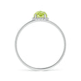 Peridot Solitaire with Beaded Halo Promise Ring – 1.6 mm