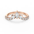 Petal Crown Marquise Chevron Moissanite Wedding Band