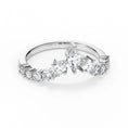 Petal Crown Marquise Chevron Moissanite Wedding Band