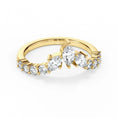 Petal Crown Marquise Chevron Moissanite Wedding Band