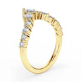 Petal Crown Marquise Chevron Moissanite Wedding Band